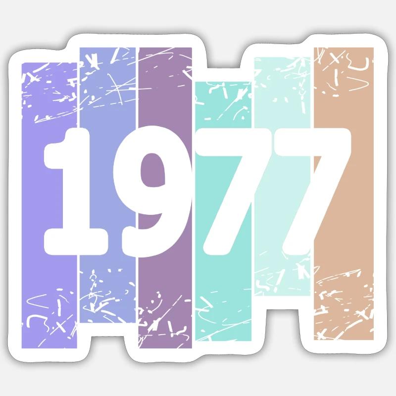 Oldtimer 1977 - Sticker taille S (10 x 10 cm) - blanc mat