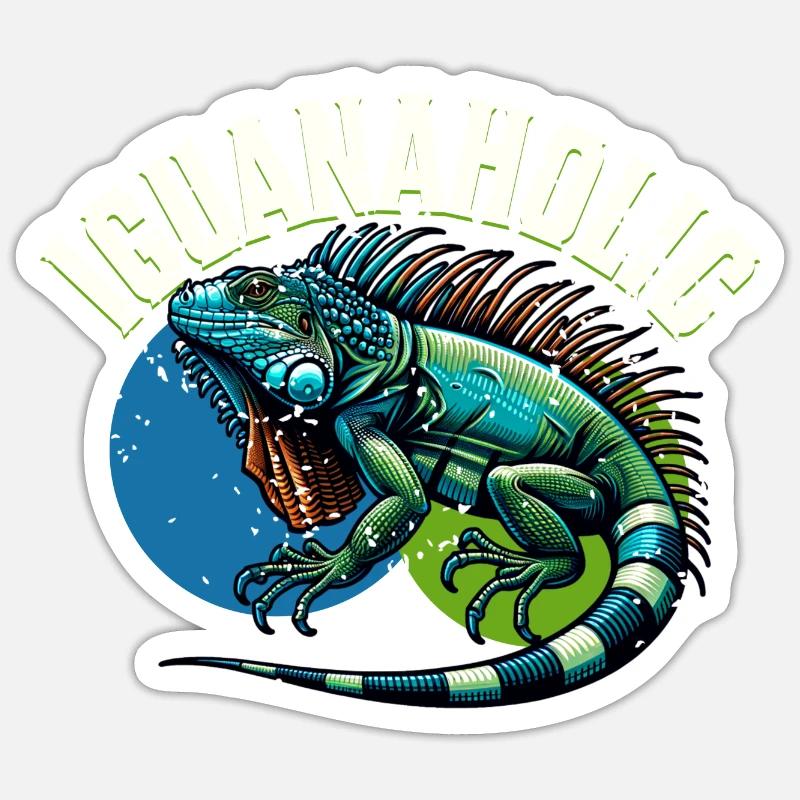 Iguane - Sticker taille S (10 x 10 cm) - blanc mat