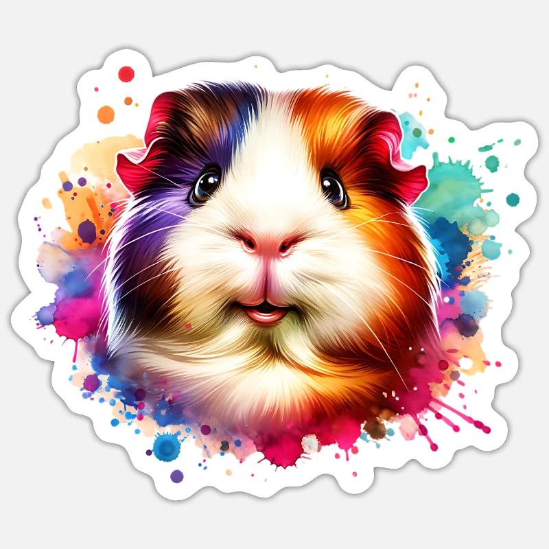 Cobaye - Sticker taille S (10 x 10 cm) - blanc mat