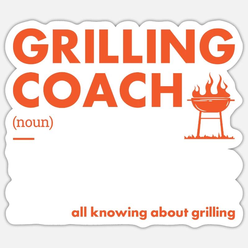 Griller Coach Definition Grilling - Sticker size S (10 x 10 cm) - white matte
