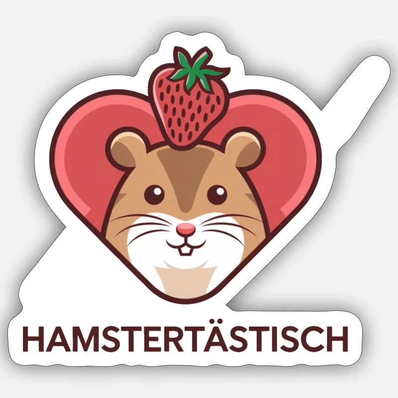 Hamstertätisch Design - Sticker Größe S (10 x 10 cm) - Mattweiß