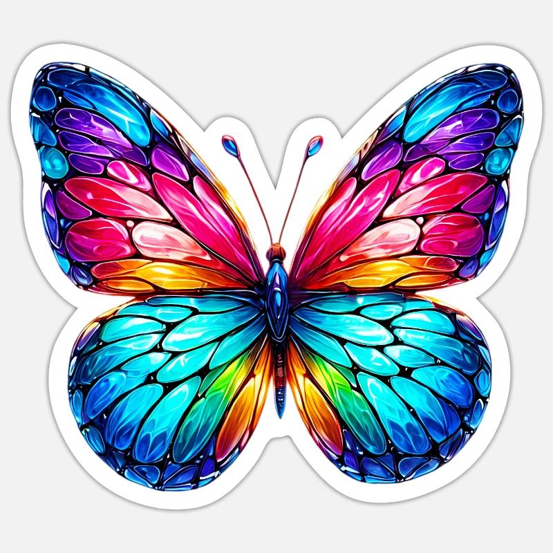 Butterfly - Sticker size S (10 x 10 cm) - white matte