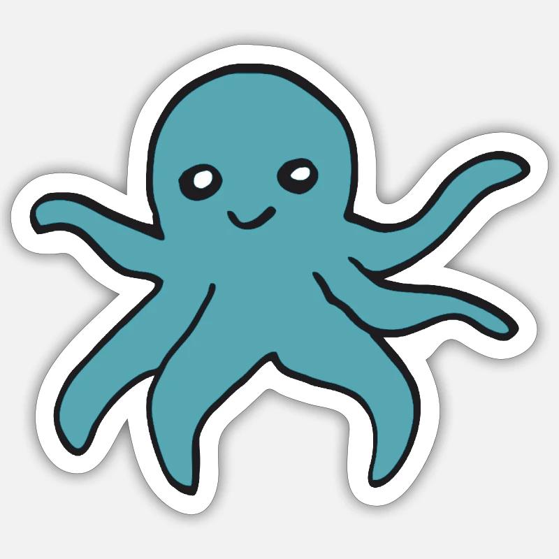 Octopus turquoise Sticker size S (10 x 10 cm)
