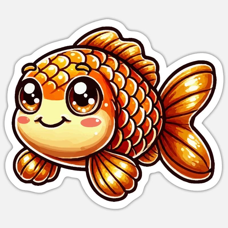 Bande dessinée Poisson Rouge - Sticker taille S (10 x 10 cm) - blanc mat