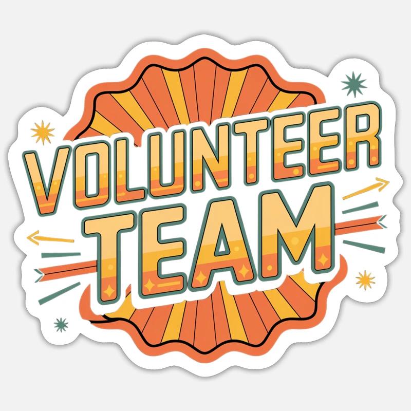 Volunteer Team 13 - Sticker Größe S (10 x 10 cm) - Mattweiß