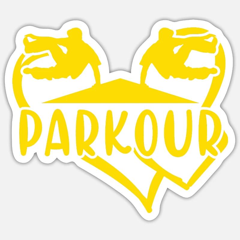 Traceur Heart Parkour - Sticker size S (10 x 10 cm) - white matte