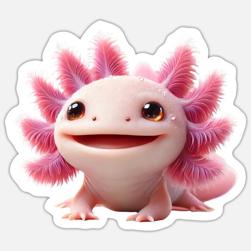 Smileolotl - Sticker Größe S (10 x 10 cm) - Mattweiß
