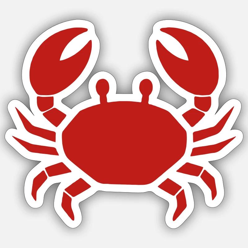 Breloque crabe côtier - Sticker taille S (10 x 10 cm) - blanc mat