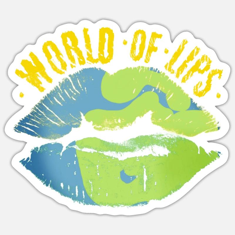 Lèvres de ce monde - Sticker taille S (10 x 10 cm) - blanc mat