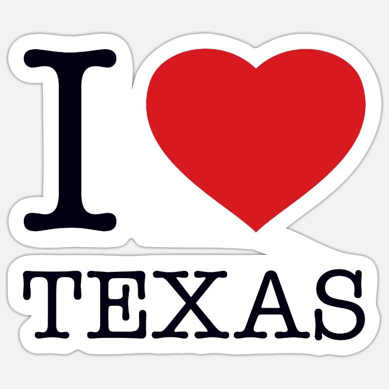 J’ADORE LE TEXAS - Sticker taille S (10 x 10 cm) - blanc mat