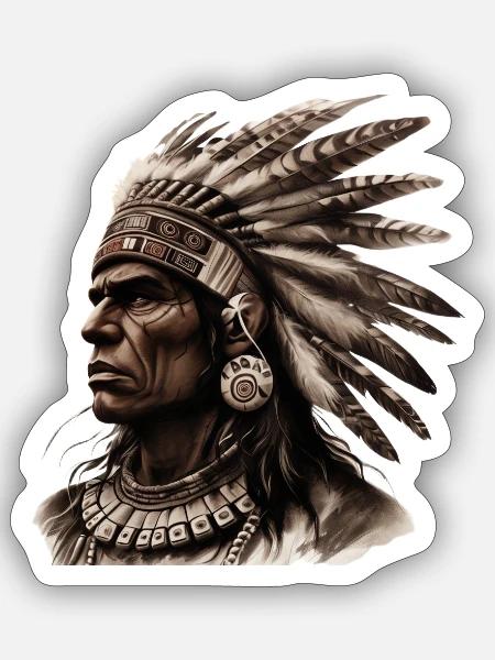 Indigenous Figure - Sticker Größe S (10 x 10 cm) - Mattweiß