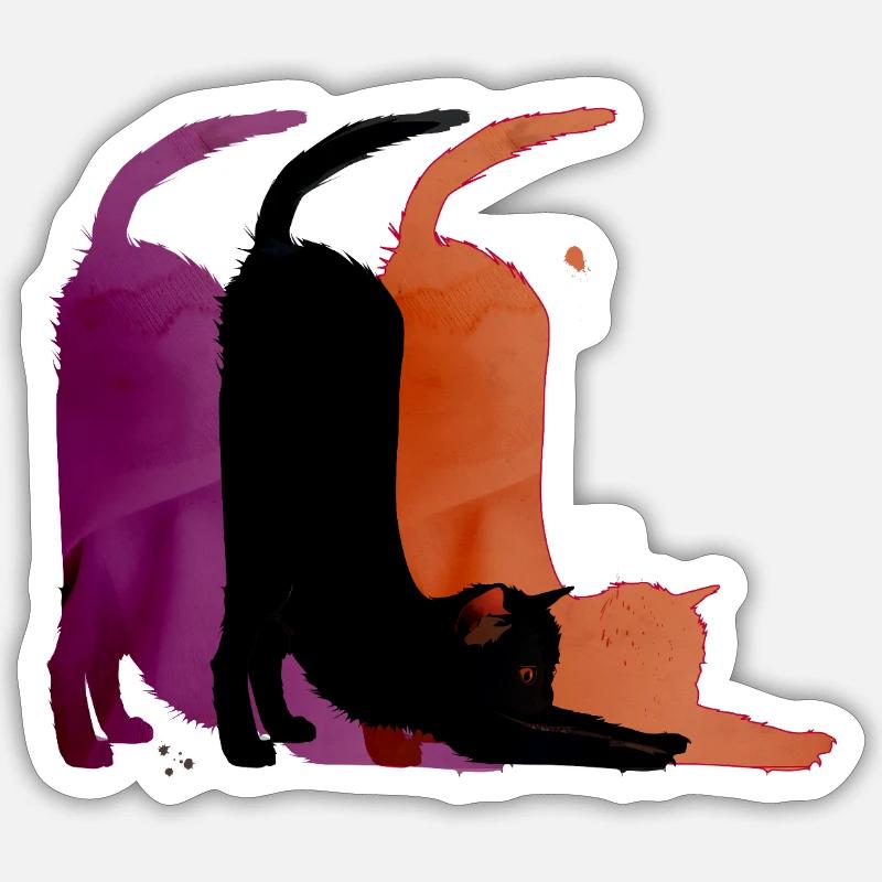 Katze - Sticker Größe S (10 x 10 cm) - Mattweiß