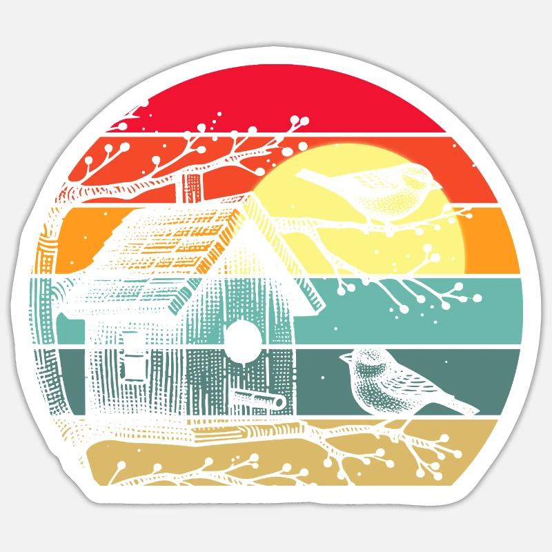 Alimentation des oiseaux Sticker taille S (10 x 10 cm)