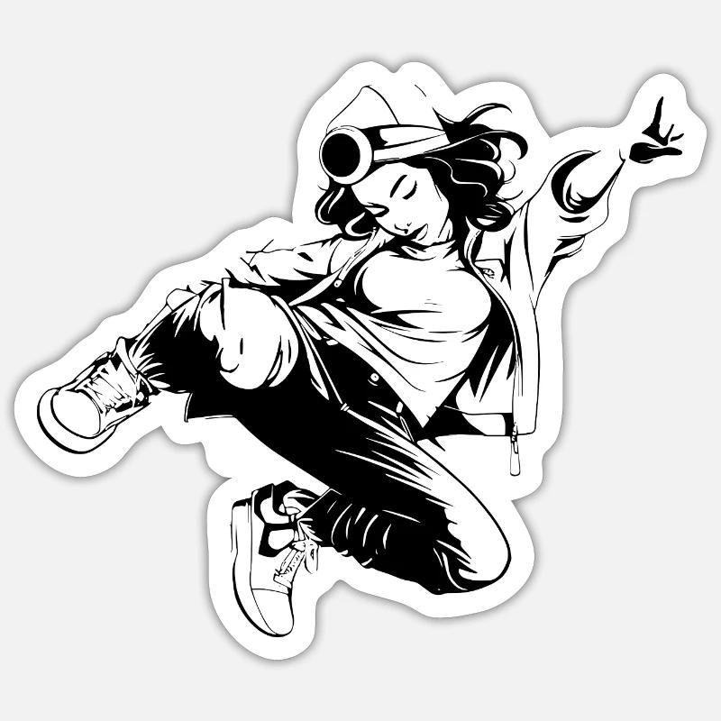 Breakdancer - Sticker taille S (10 x 10 cm) - blanc mat