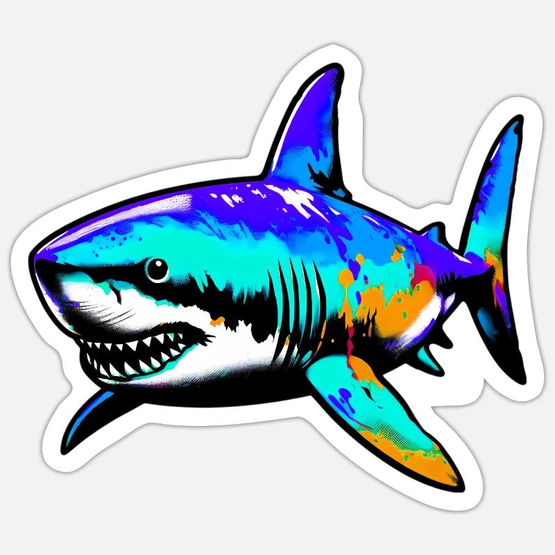 Shark - Sticker size S (10 x 10 cm) - white matte