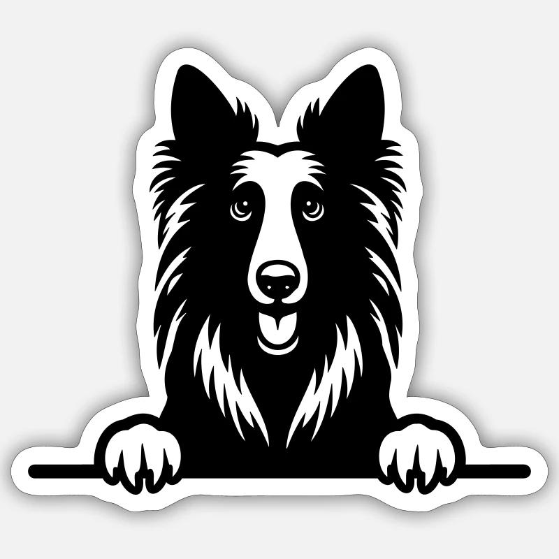 Belgian Groenendael - Sticker Größe S (10 x 10 cm) - Mattweiß