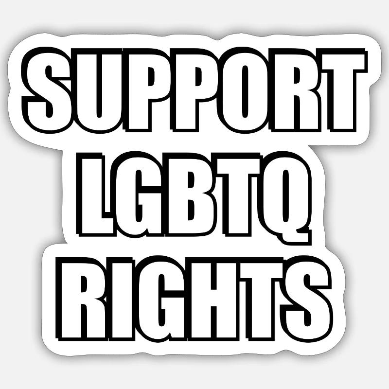 Soutenez les droits LGBT - Sticker taille S (10 x 10 cm) - blanc mat
