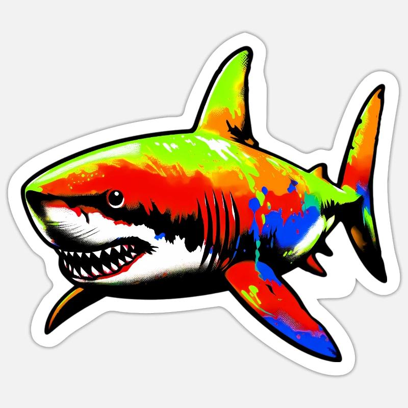 Shark - Sticker size S (10 x 10 cm) - white matte