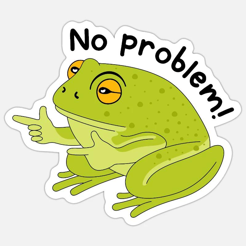 Grenouille pas de problème - Sticker taille S (10 x 10 cm) - blanc mat