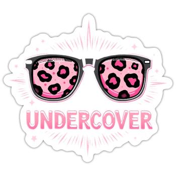 Sonnenbrille & Kostüm - Lustiges Motiv - Sticker Größe S (10 x 10 cm) - Mattweiß - Vorne