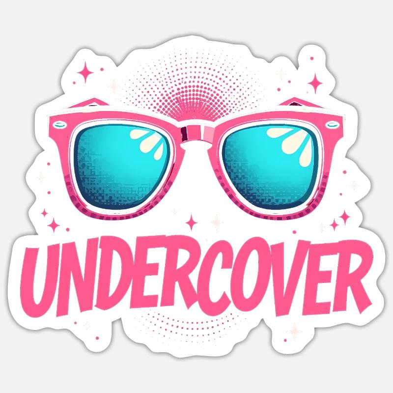 Undercover Speech - Sunglasses Design - Sticker size S (10 x 10 cm) - white matte