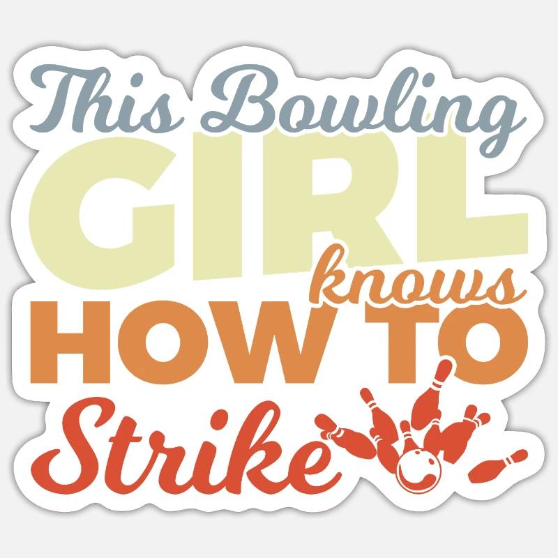 Bowling Mädchen Sticker Größe S (10 x 10 cm)