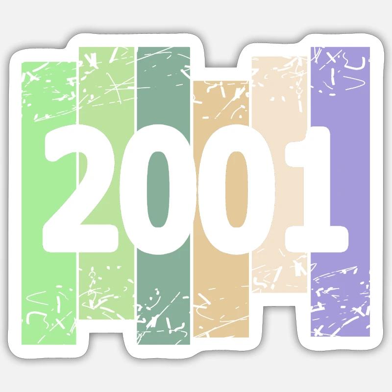 2001 - Sticker taille S (10 x 10 cm) - blanc mat