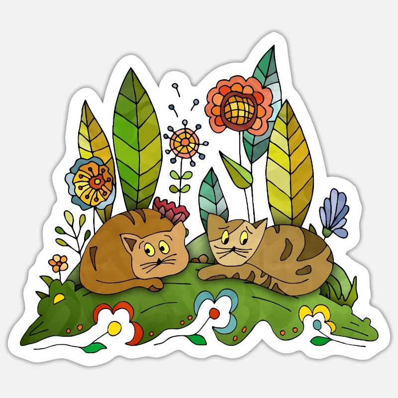 Cats - Sticker size S (10 x 10 cm) - white matte