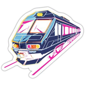 Train Retro - Sticker size S (10 x 10 cm) - white matte - Front