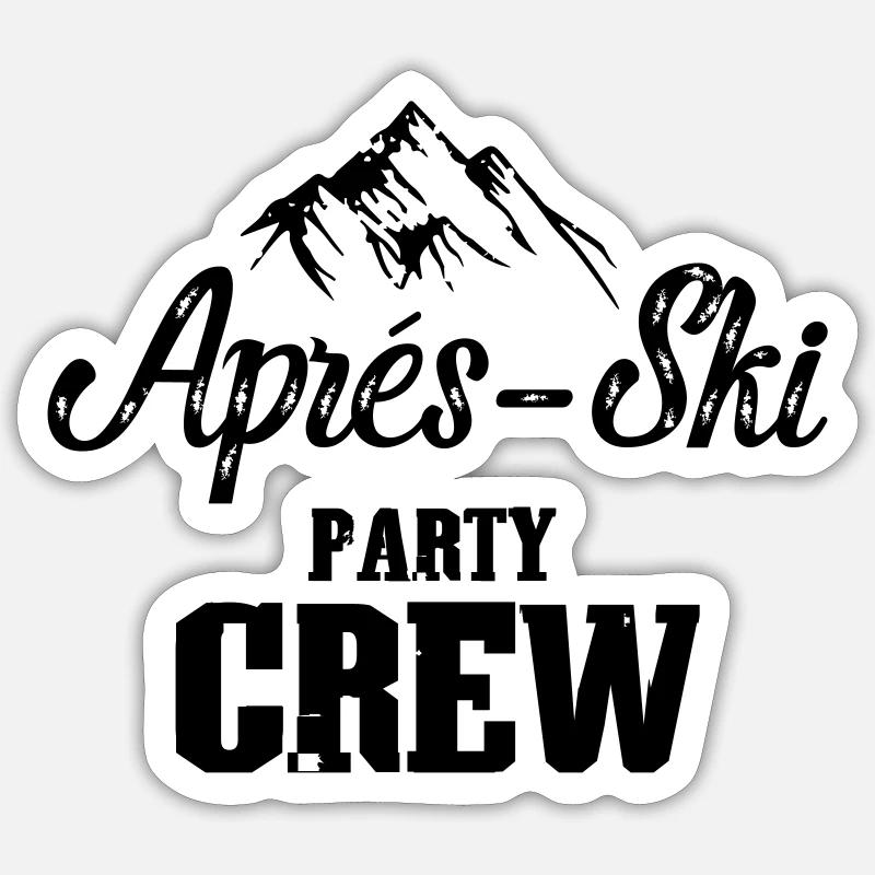 Apres Ski Party Crew - Sticker Größe S (10 x 10 cm) - Mattweiß