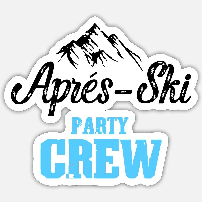 apres skiparty crew - Sticker Größe S (10 x 10 cm) - Mattweiß