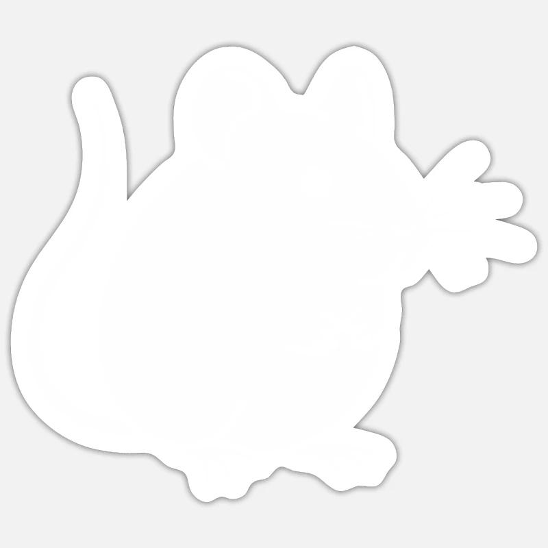 Rat - Sticker taille S (10 x 10 cm) - blanc mat