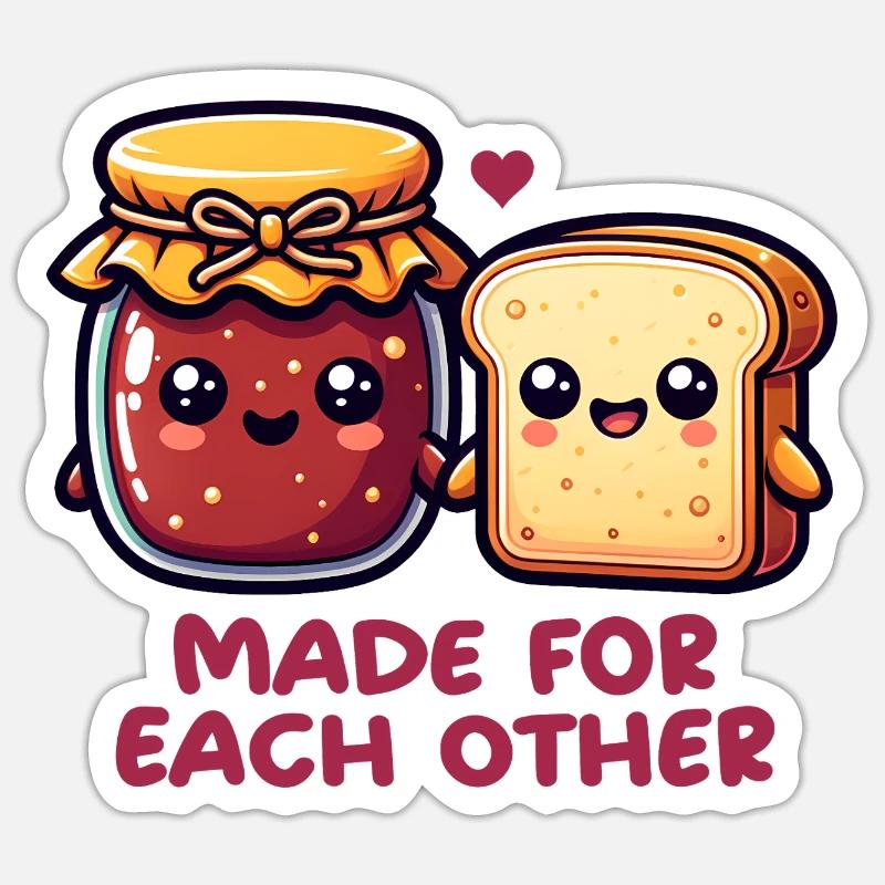 Bread and jam Sticker size S (10 x 10 cm)
