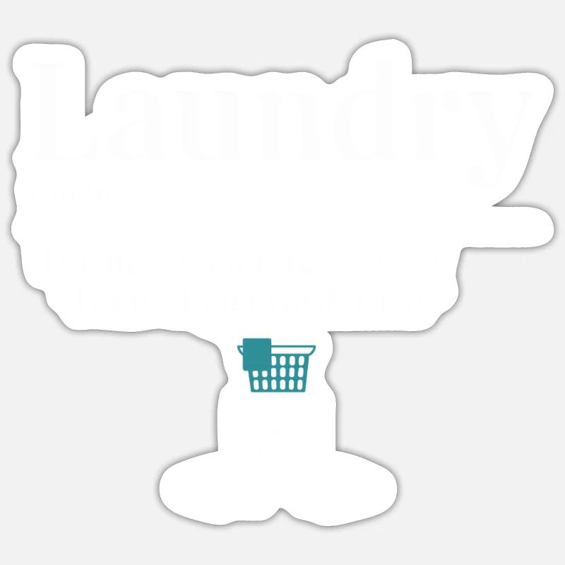 Lustiges Wäsche-Design „Laundry Definition“ - Sticker Größe S (10 x 10 cm) - Mattweiß