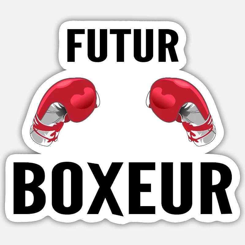 Futur Boxeur - Sticker taille S (10 x 10 cm) - blanc mat