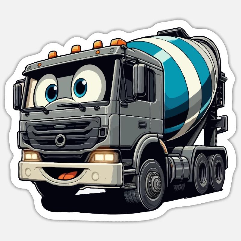 Cement Mixer Junior Sticker size S (10 x 10 cm)