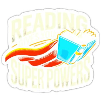 Lesen gibt dir Superkräfte - Sticker Größe S (10 x 10 cm) - Mattweiß - Vorne