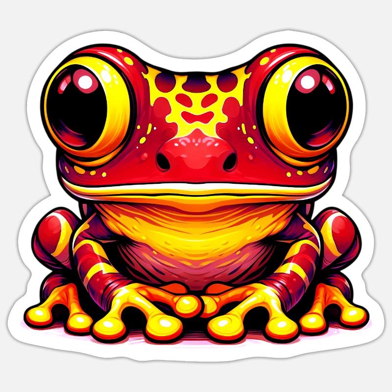 Frosch - Sticker Größe S (10 x 10 cm) - Mattweiß