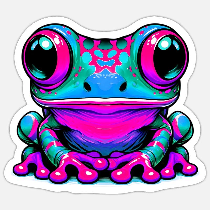 Frosch - Sticker Größe S (10 x 10 cm) - Mattweiß