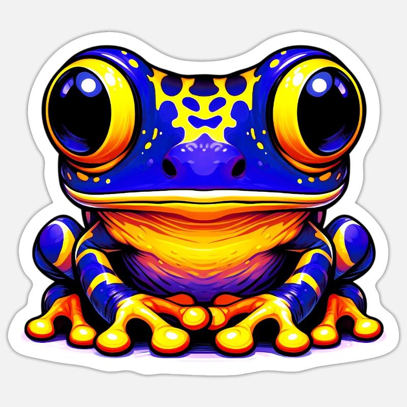 Frosch - Sticker Größe S (10 x 10 cm) - Mattweiß