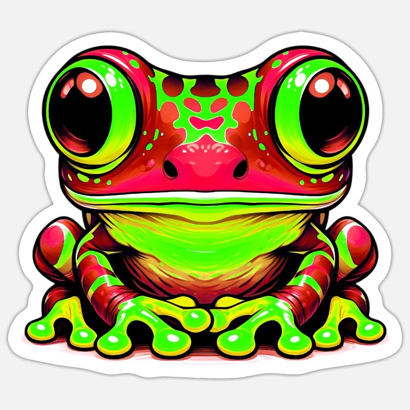Frosch - Sticker Größe S (10 x 10 cm) - Mattweiß