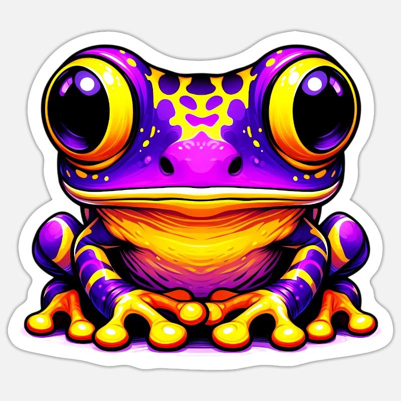 Grenouille - Sticker taille S (10 x 10 cm) - blanc mat