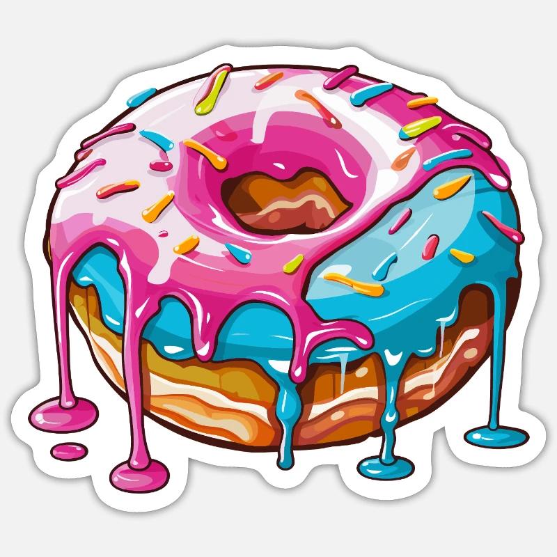 Donuts - Sticker Größe S (10 x 10 cm) - Mattweiß