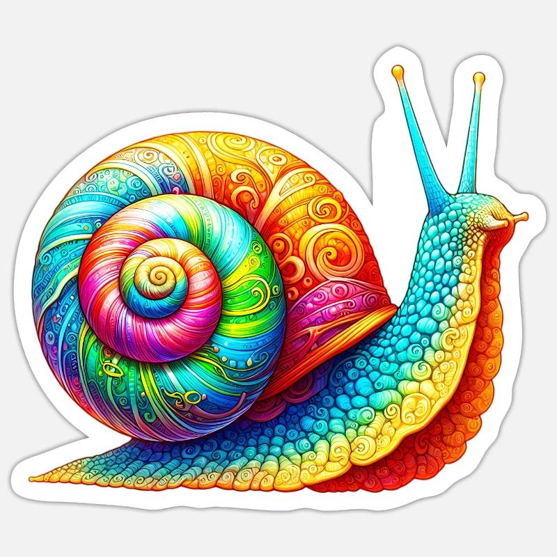 Schnecke - Sticker Größe S (10 x 10 cm) - Mattweiß