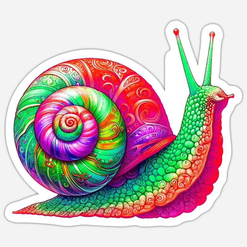Escargot - Sticker taille S (10 x 10 cm) - blanc mat