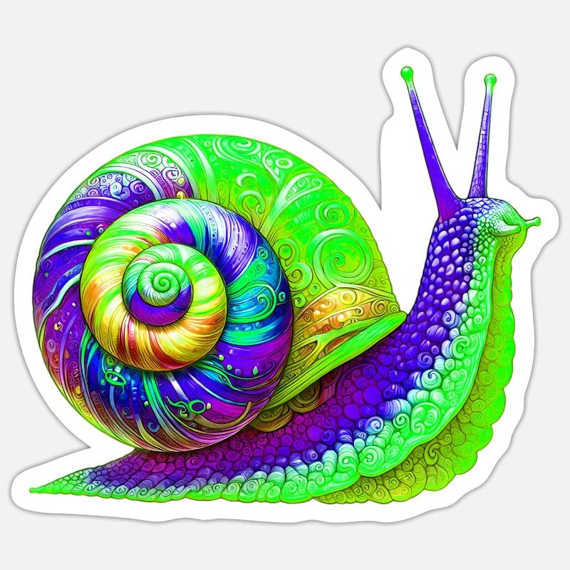 Schnecke - Sticker Größe S (10 x 10 cm) - Mattweiß