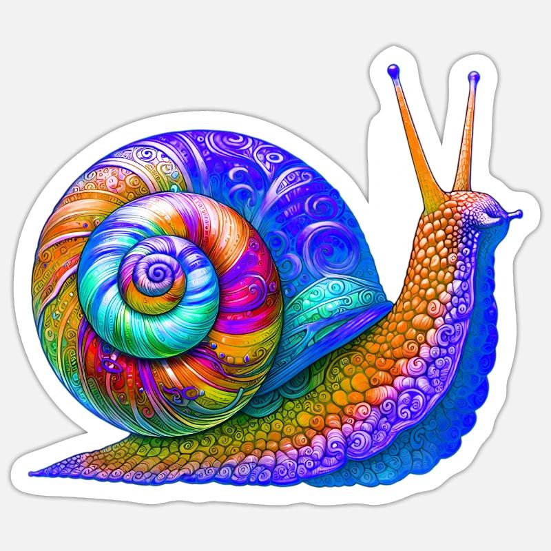 Escargot - Sticker taille S (10 x 10 cm) - blanc mat