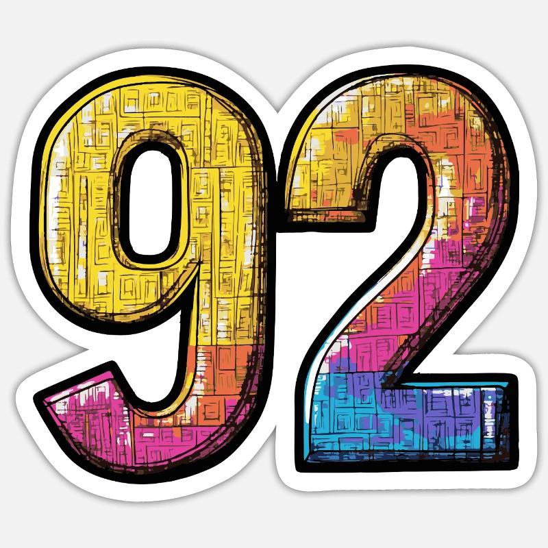92 Symbole numérique - Sticker taille S (10 x 10 cm) - blanc mat