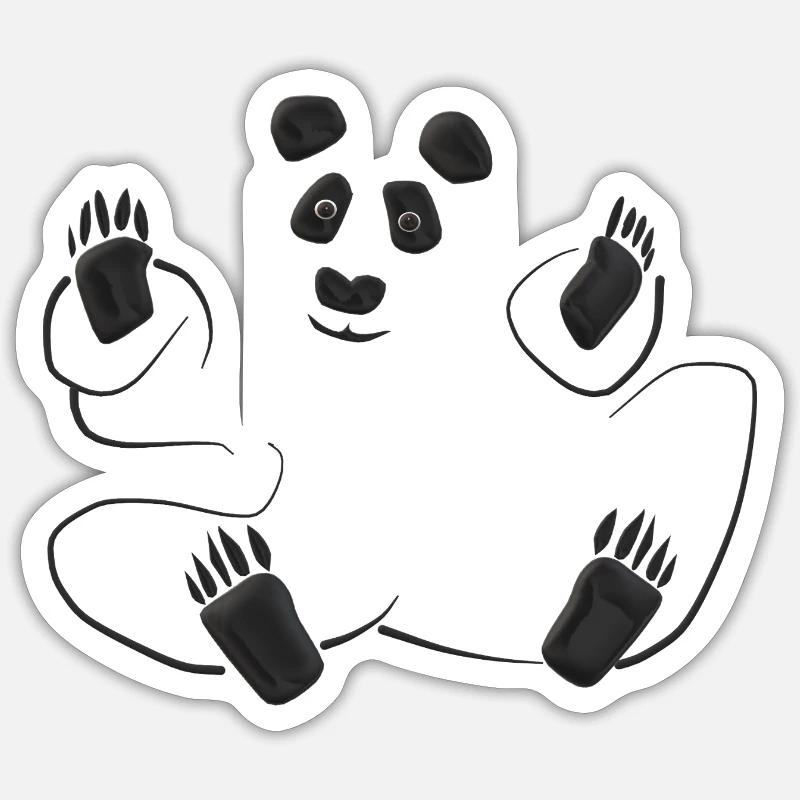 panda - Sticker taille S (10 x 10 cm) - blanc mat