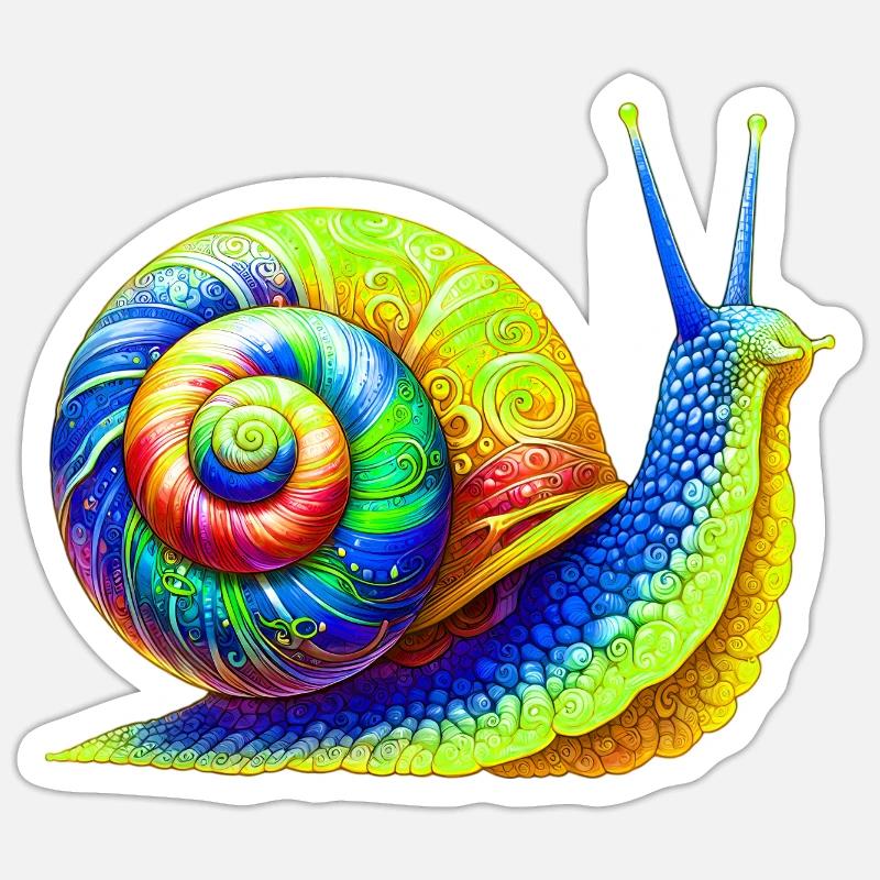 Escargot - Sticker taille S (10 x 10 cm) - blanc mat